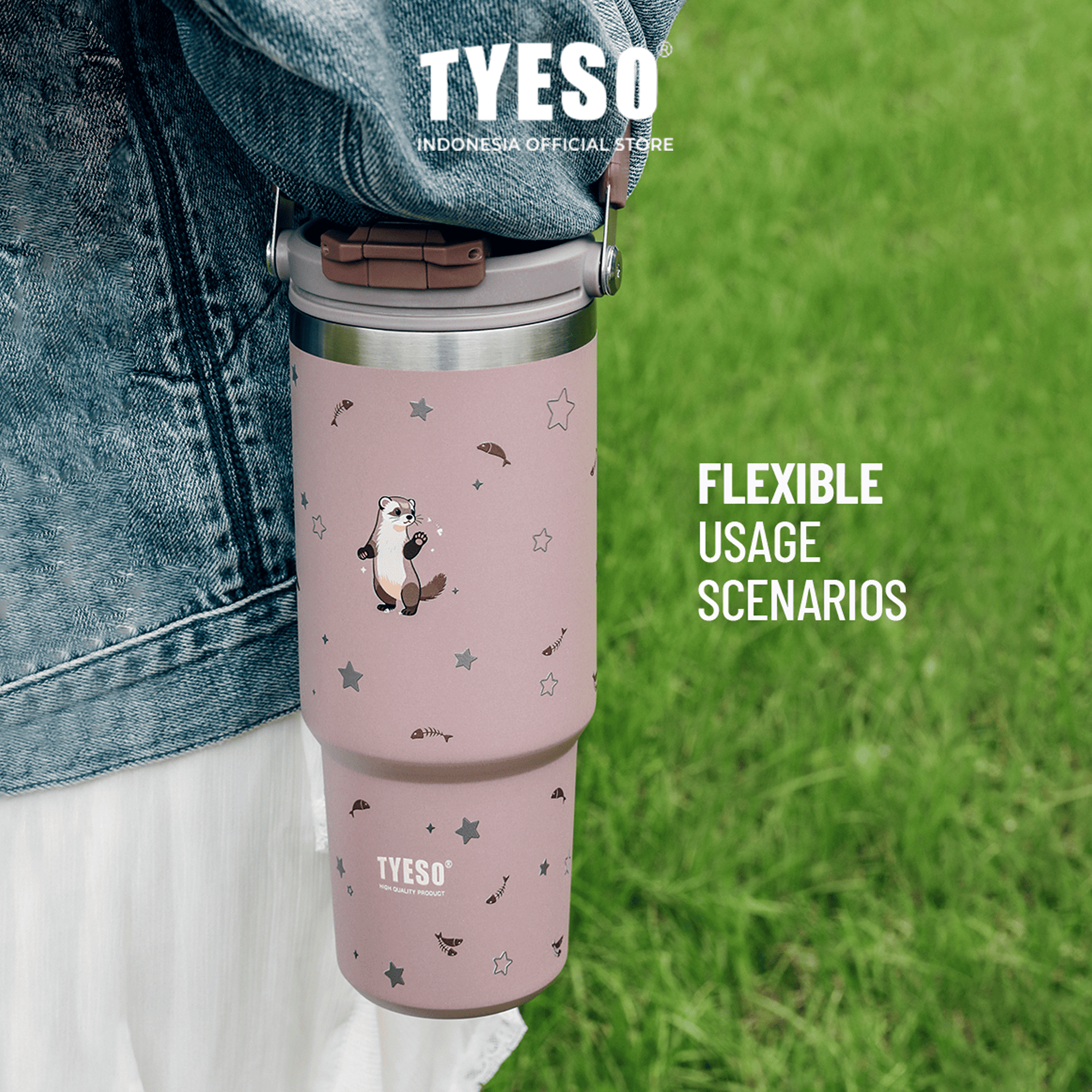 Tyeso Roam Tumbler 900ml  TS-01024 Stainless Steel Animal Edition Double Vacuum Insulated BPA FREE 30 Oz