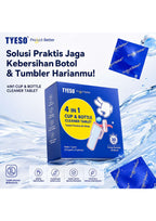 Tyeso X Project Better Cleaner Tablet 4in1 -  2 Tablet Pembersih Noda Tumbler Botol Cup Praktis Rendam 30 Menit