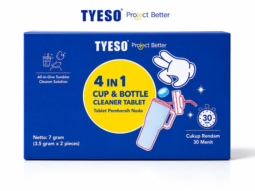 Tyeso X Project Better Cleaner Tablet 4in1 -  2 Tablet Pembersih Noda Tumbler Botol Cup Praktis Rendam 30 Menit