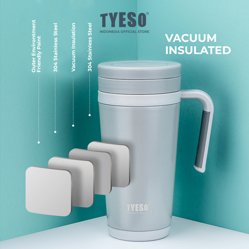 Tyeso Tumbler Portable Stainless Coffee cup 500 mL TS-8839 Thermos Cup Vacuum Insulated
