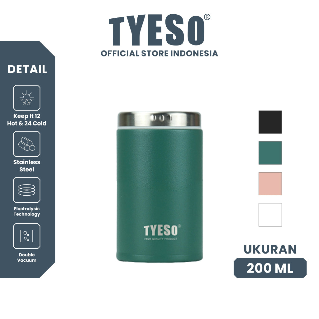 Tyeso Flat lid thermos cup TS-8738B 200ML Stainless Steel Double Vacuum Insulated