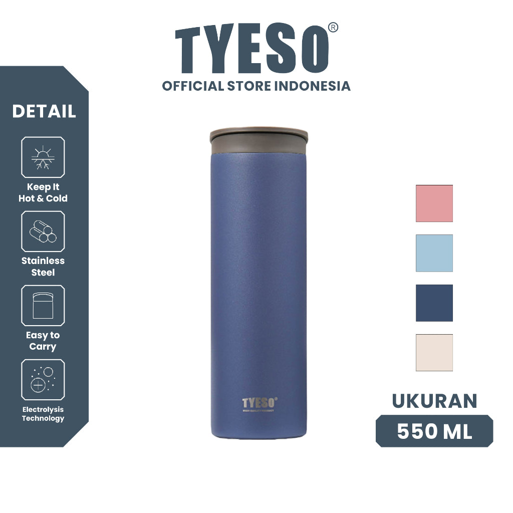 Tyeso Tumbler Termos 550ml TS-8841 Botol Double Vacuum Insulated Stainless Steel Aesthetic