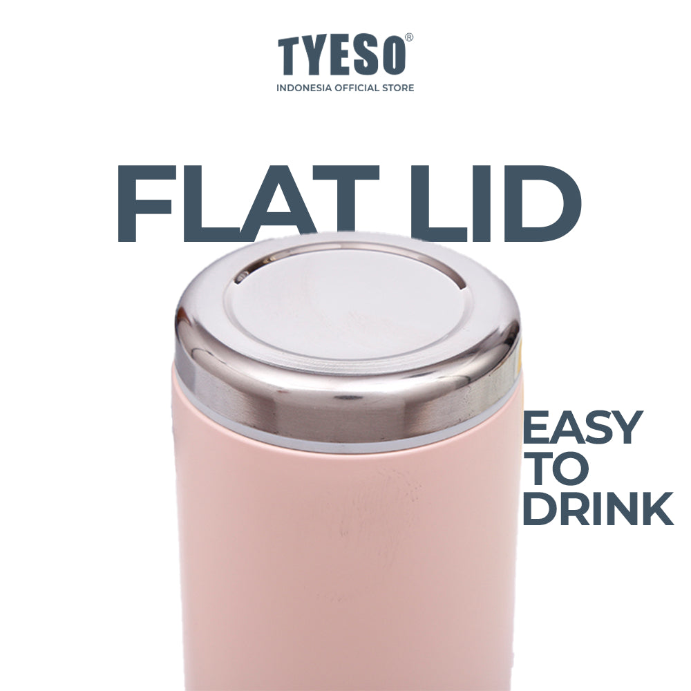Tyeso  300 ML Flat lid thermos cup  Stainless Steel TS-8751B Double Vacuum Insulated