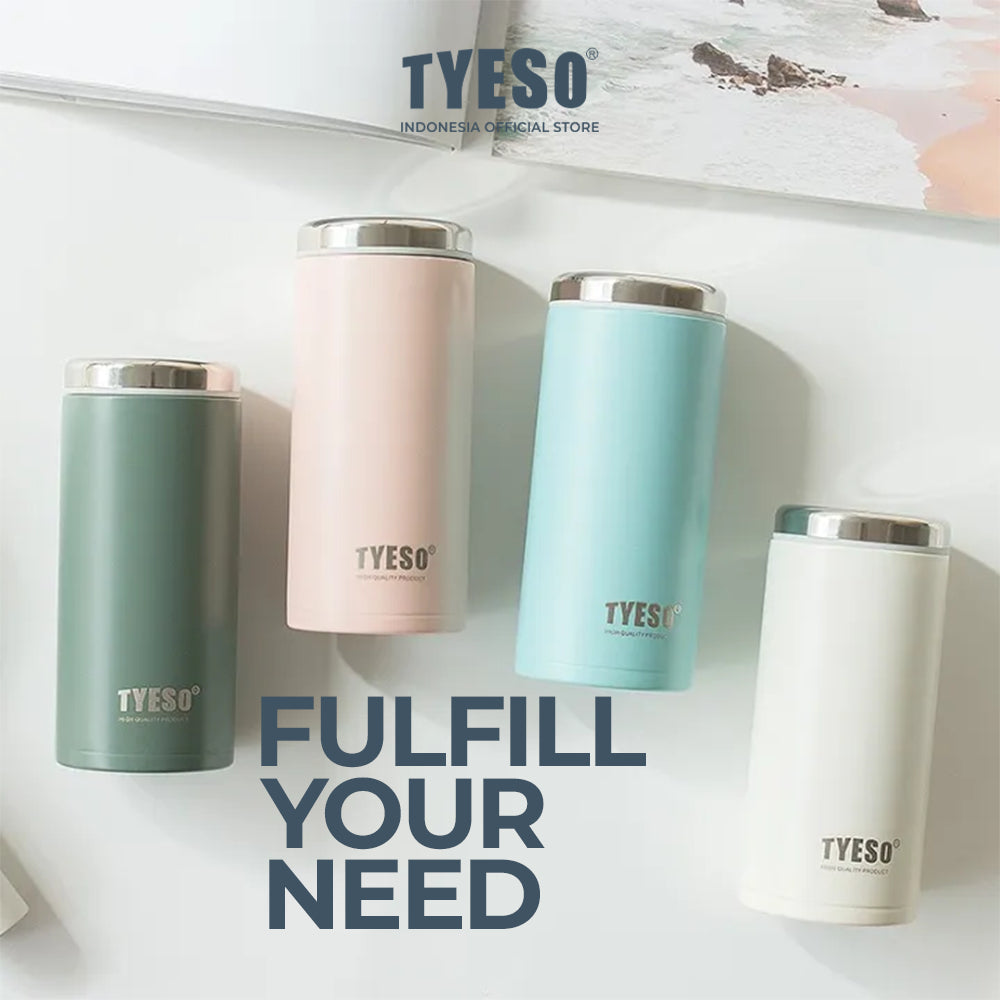 Tyeso  300 ML Flat lid thermos cup  Stainless Steel TS-8751B Double Vacuum Insulated