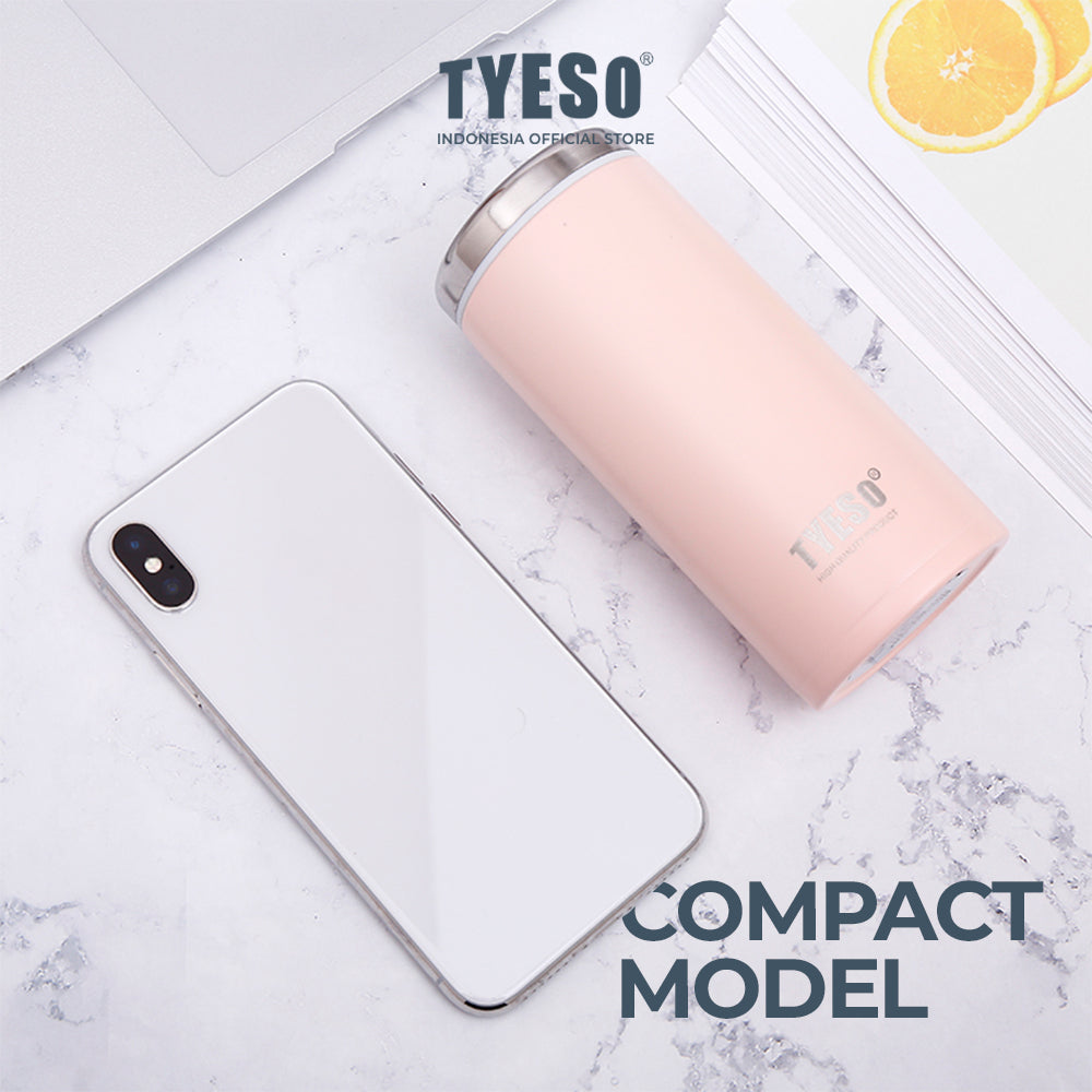 Tyeso  300 ML Flat lid thermos cup  Stainless Steel TS-8751B Double Vacuum Insulated