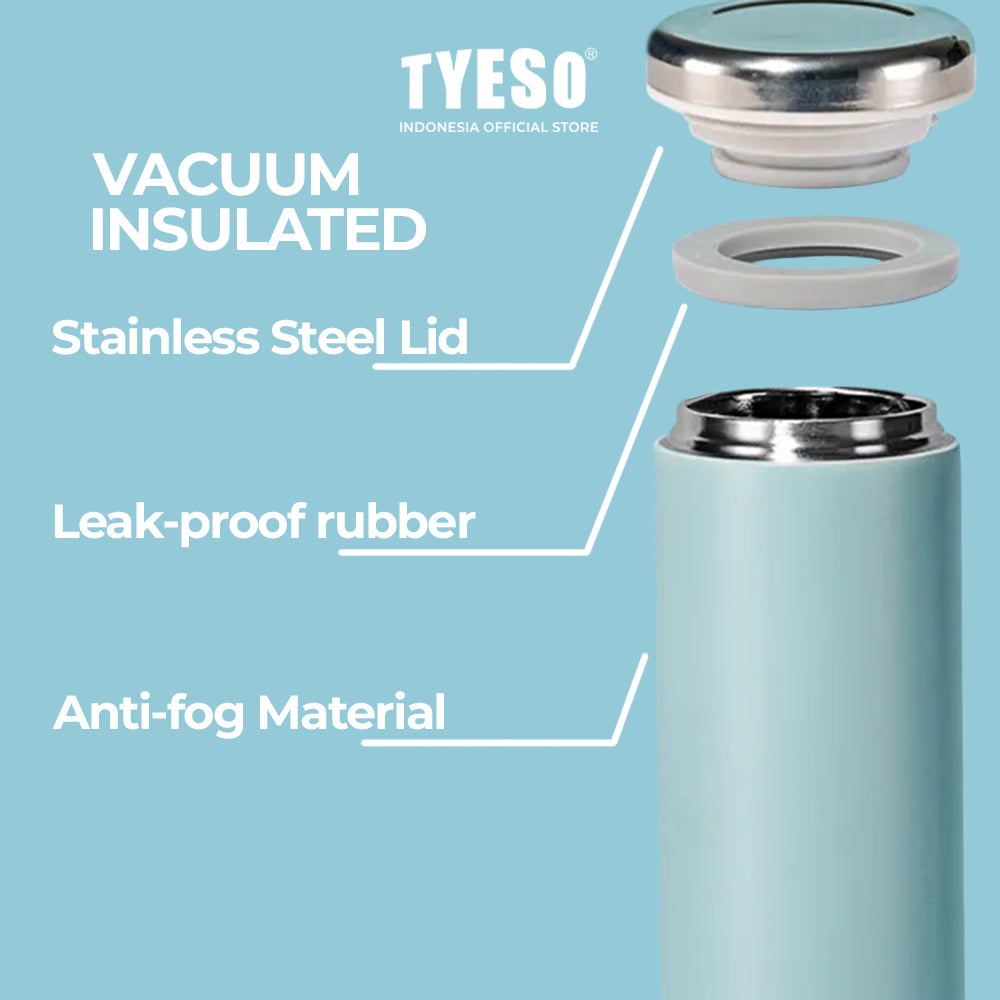 Tyeso  300 ML Flat lid thermos cup  Stainless Steel TS-8751B Double Vacuum Insulated