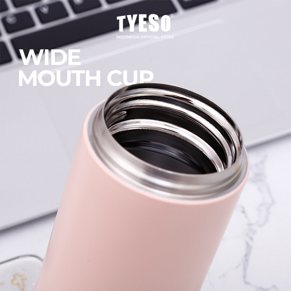 Tyeso  300 ML Flat lid thermos cup  Stainless Steel TS-8751B Double Vacuum Insulated