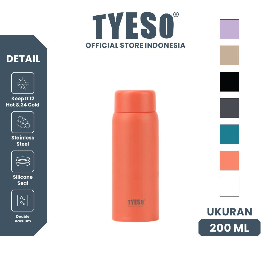TYESO Tumbler Mini 200 ML TS-8716 Coffee Cup Vacuum Insulated Botol Minum Mug Kecil Lucu