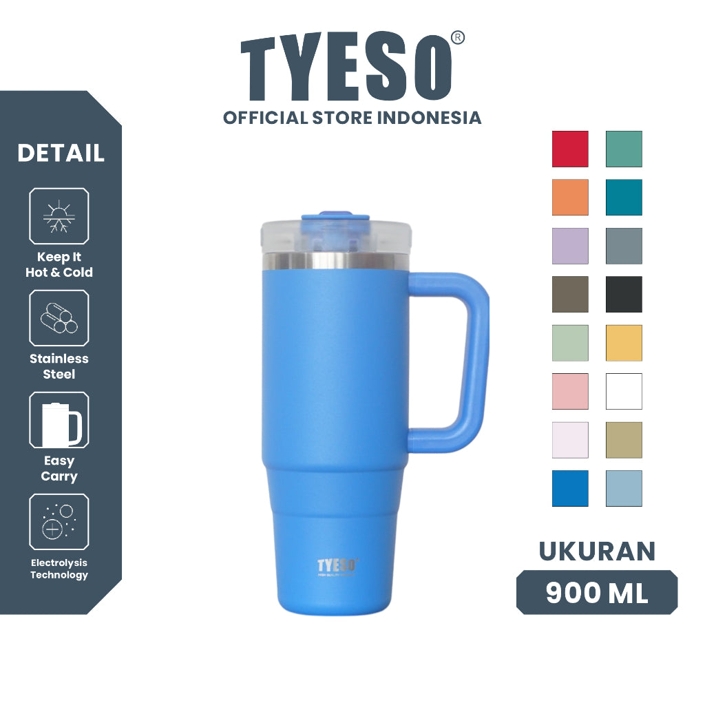 Tyeso Aura Tumbler Handle Portable Stainless Coffee cup 900 mL TS-8866 Thermos Cup Vacuum Insulated