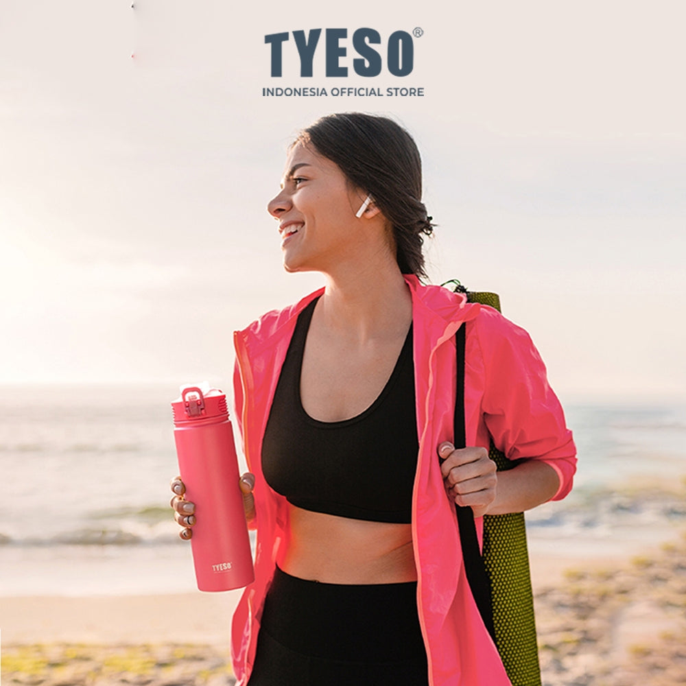 Tyeso Tumbler Botol Minum 600ml TS-8770C Stainless Steel Anti Tumpah Double Vacuum Insulated Sports