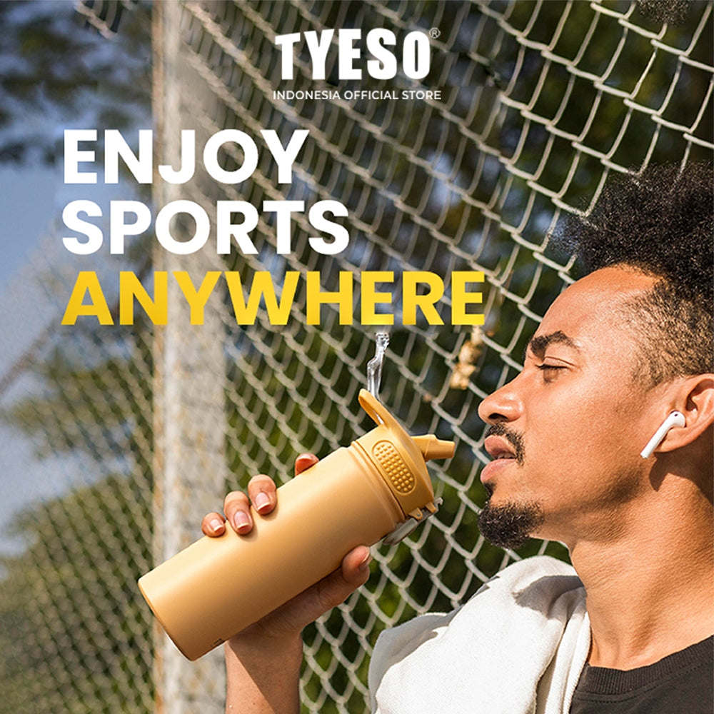 Tyeso Tumbler Botol Minum 600ml TS-8770C Stainless Steel Anti Tumpah Double Vacuum Insulated Sports