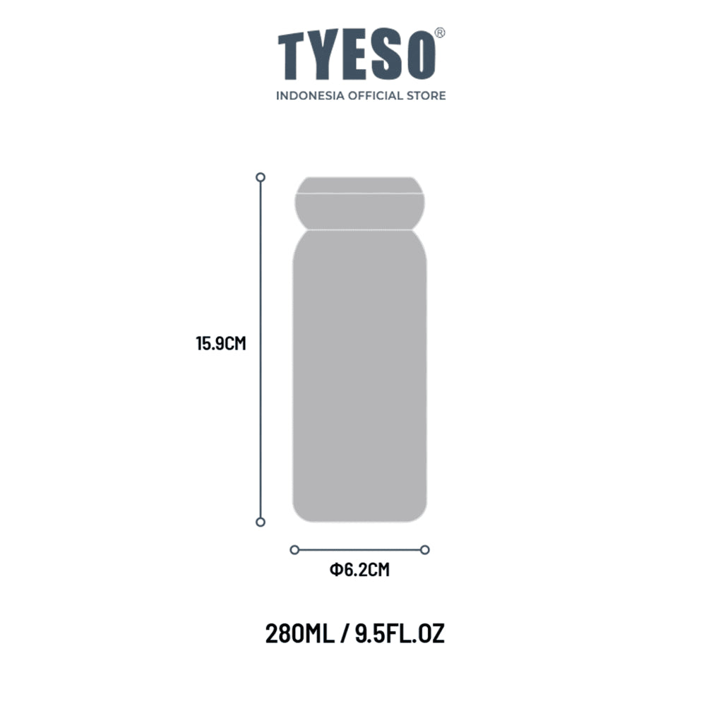 Tyeso Tumbler Mini 280ml Orbit Loop TS-01-02807 Botol Minum Stainless Steel Anti Bocor Tahan Panas Dingin Handle Lipat BPA Free