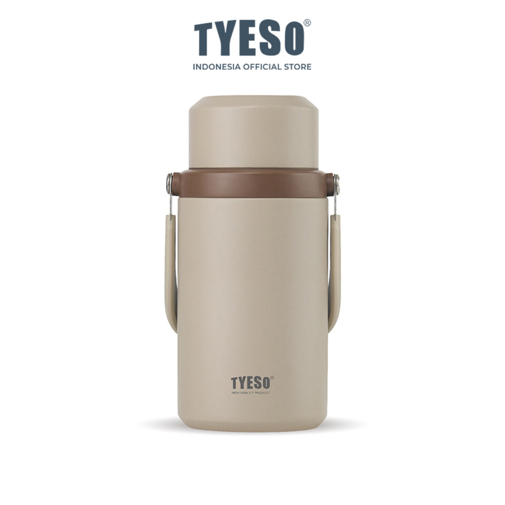 Tyeso Tavo Food Jar 1000ml TS-02602 Wadah Makanan Vacuum Stainless SUS316 Panas Dingin Anti Bocor Gagang Lipat
