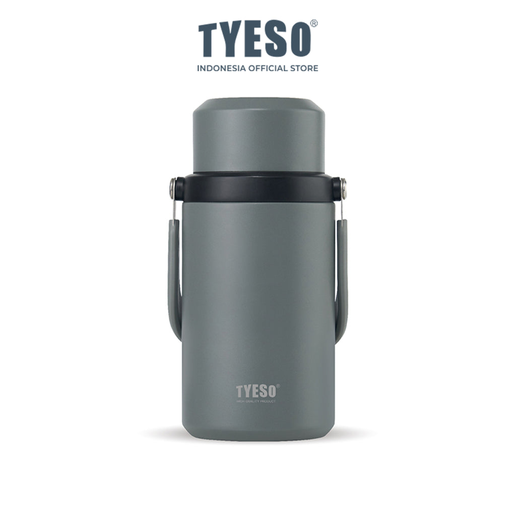 Tyeso Tavo Food Jar 1000ml TS-02602 Wadah Makanan Vacuum Stainless SUS316 Panas Dingin Anti Bocor Gagang Lipat
