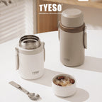 Tyeso Tavo Food Jar 710ml TS-02601 Wadah Makanan Vacuum Stainless SUS316 Panas Dingin Anti Bocor Gagang Lipat