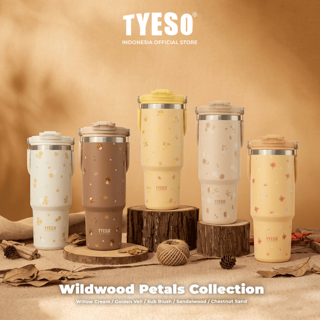 TYESO Botol Minum  Roam TS-01024 Tumbler Wildwood Petals 900ml 30 FL OZ - Stainless Steel Anti Bocor Sedotan Lipat Gagang Portable