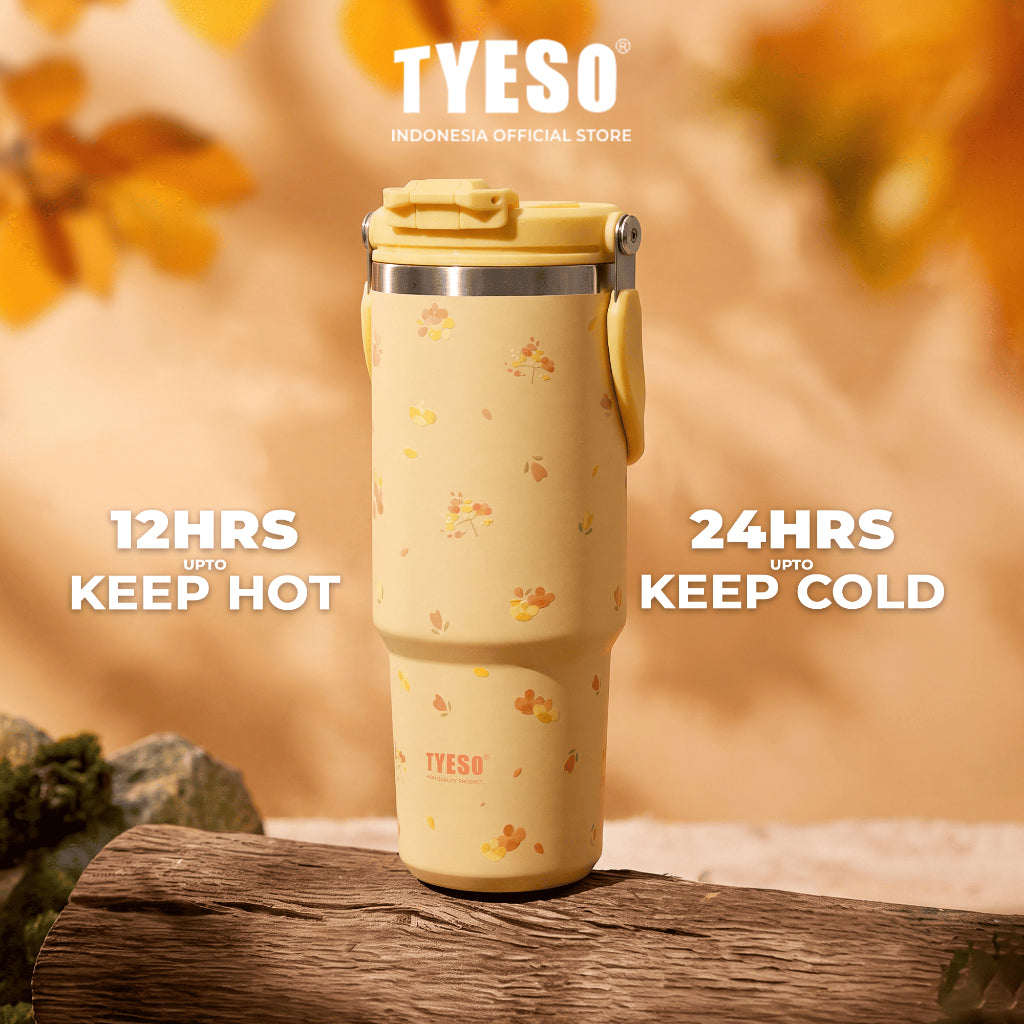 TYESO Botol Minum  Roam TS-01024 Tumbler Wildwood Petals 900ml 30 FL OZ - Stainless Steel Anti Bocor Sedotan Lipat Gagang Portable