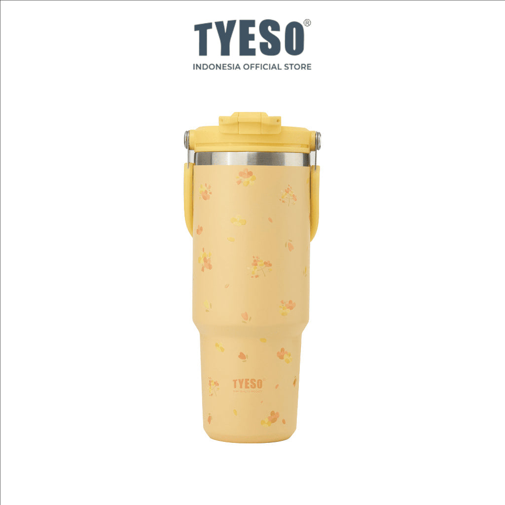 TYESO Botol Minum 900ml 30 FL Oz Tumbler Wildwood Petals  Roam TS-01024  - Stainless Steel Anti Bocor Sedotan Lipat Gagang Portable
