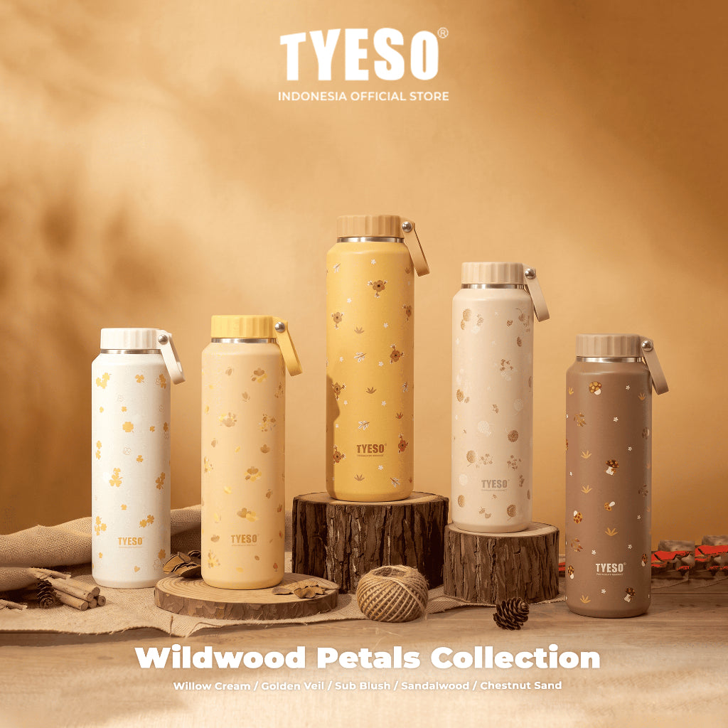 TYESO Botol Minum Mesa 710ml 24oz TS-8756C Wildwood Petals - Stainless Steel 304 Double Wall Vacuum Leakproof BPA Free
