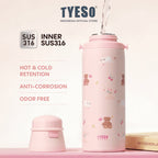Tyeso TS-01-02805 Wonderland Vacum Insulated Kidz Bottle 600ml Stainless Steel BPA FREE 20 Oz