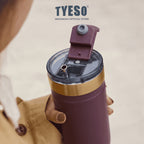 Tyeso Tumbler 550mL Leak Proof TS-01-01020 Plump Gold Silicone Handle Coffee Cup Portable BPA FREE FREE 18 Oz