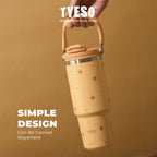 TYESO Botol Minum  Roam TS-01024 Tumbler Wildwood Petals 900ml 30 FL OZ - Stainless Steel Anti Bocor Sedotan Lipat Gagang Portable