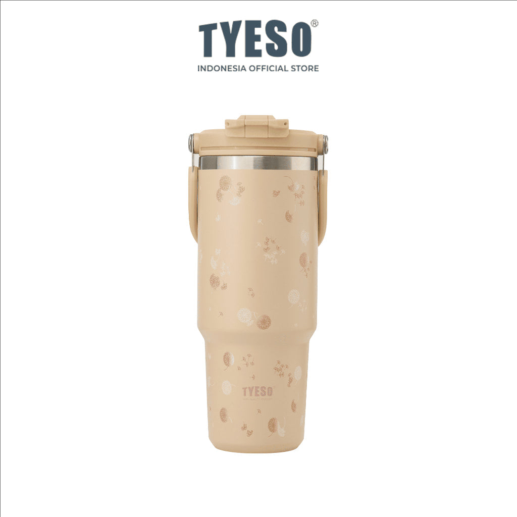 TYESO Botol Minum 900ml 30 FL Oz Tumbler Wildwood Petals  Roam TS-01024  - Stainless Steel Anti Bocor Sedotan Lipat Gagang Portable
