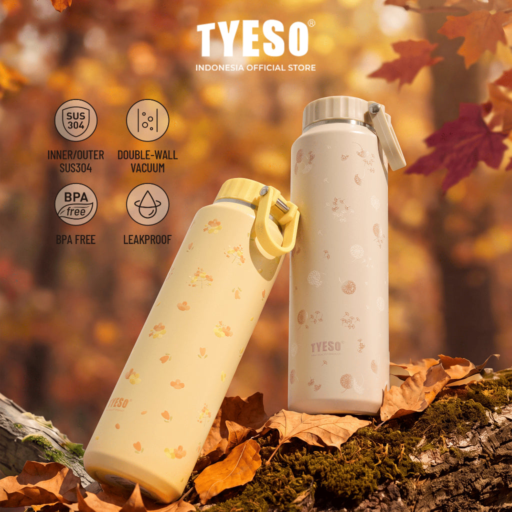 TYESO Botol Minum Mesa 710ml 24oz TS-8756C Wildwood Petals - Stainless Steel 304 Double Wall Vacuum Leakproof BPA Free