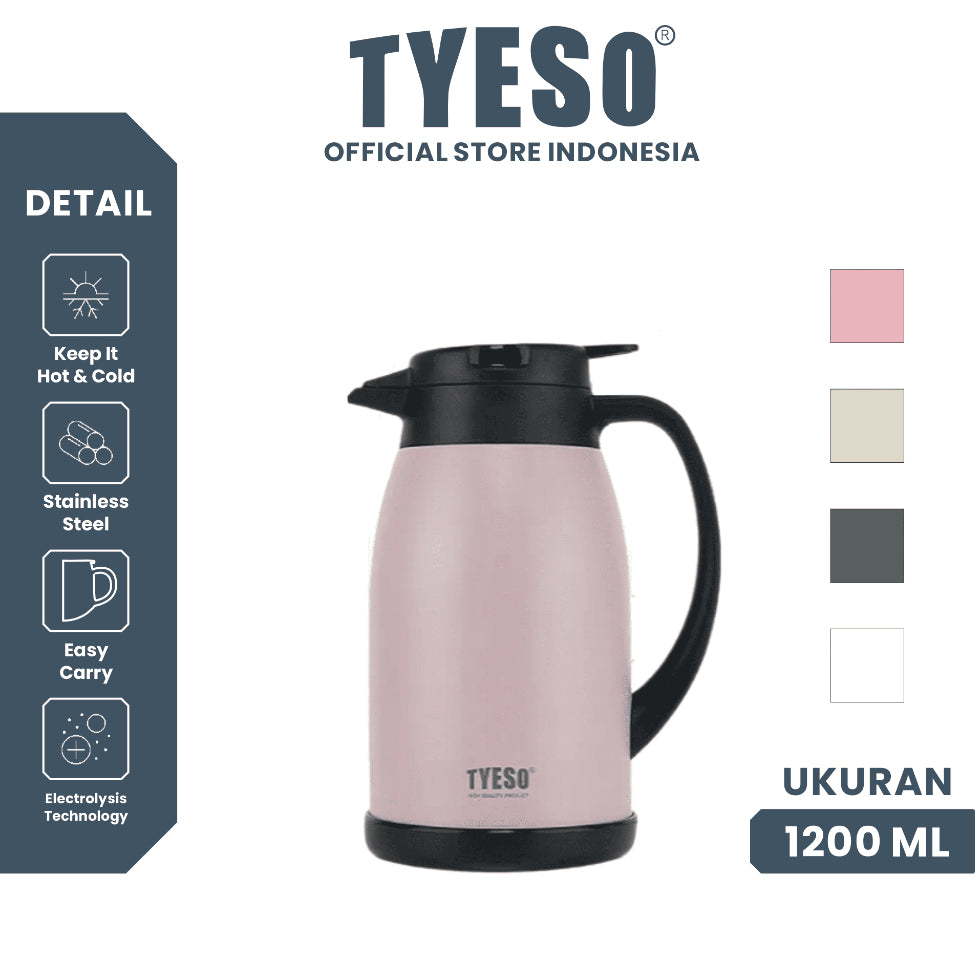 Tyeso TS-0102501 Haven home Vacuum Insulated Pot 1200ml Stainless Steel BPA FREE 20 Oz