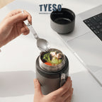 Tyeso Tavo Food Jar 710ml TS-02601 Wadah Makanan Vacuum Stainless SUS316 Panas Dingin Anti Bocor Gagang Lipat