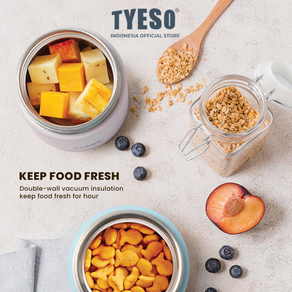 [Stainless Steel 316] Tyeso Wadah Bekal Makan Premium Anti Tumpah 300ml SUS316 TS-01040 Tahan Panas Dingin Kotak Makan Anak Kantor Estetik