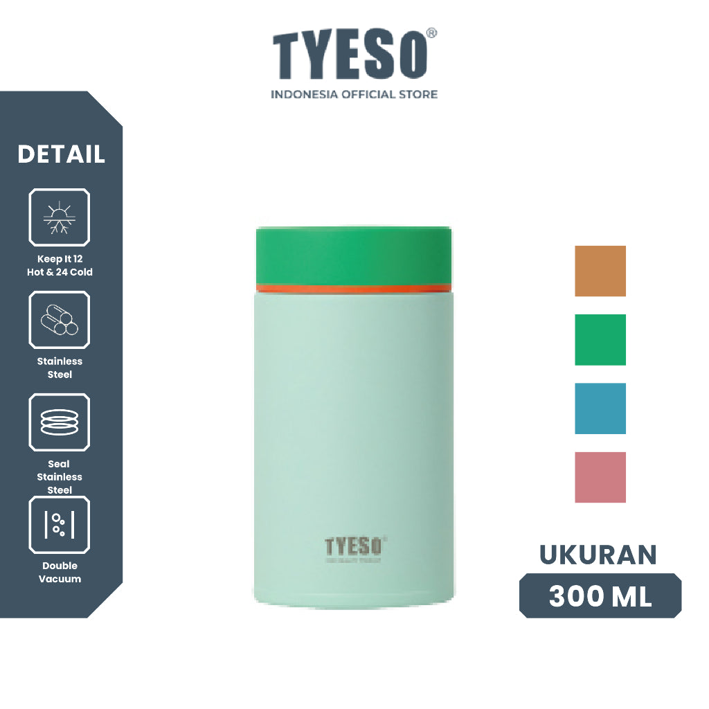 [Stainless Steel 316] Tyeso Wadah Bekal Makan Premium Anti Tumpah 300ml SUS316 TS-01040 Tahan Panas Dingin Kotak Makan Anak Kantor Estetik