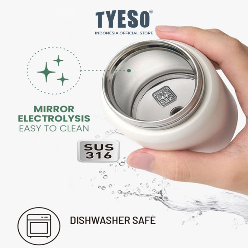 [Stainless Steel 316] Tyeso Wadah Bekal Makan Premium Anti Tumpah 220ml SUS316 TS-01041 Tahan Panas Dingin Kotak Makan Anak Kantor Estetik