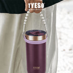 Tyeso Tumbler 550mL Leak Proof TS-01-01020 Plump Gold Silicone Handle Coffee Cup Portable BPA FREE FREE 18 Oz