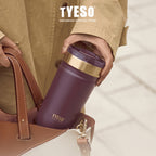 Tyeso Tumbler 550mL Leak Proof TS-01-01020 Plump Gold Silicone Handle Coffee Cup Portable BPA FREE FREE 18 Oz