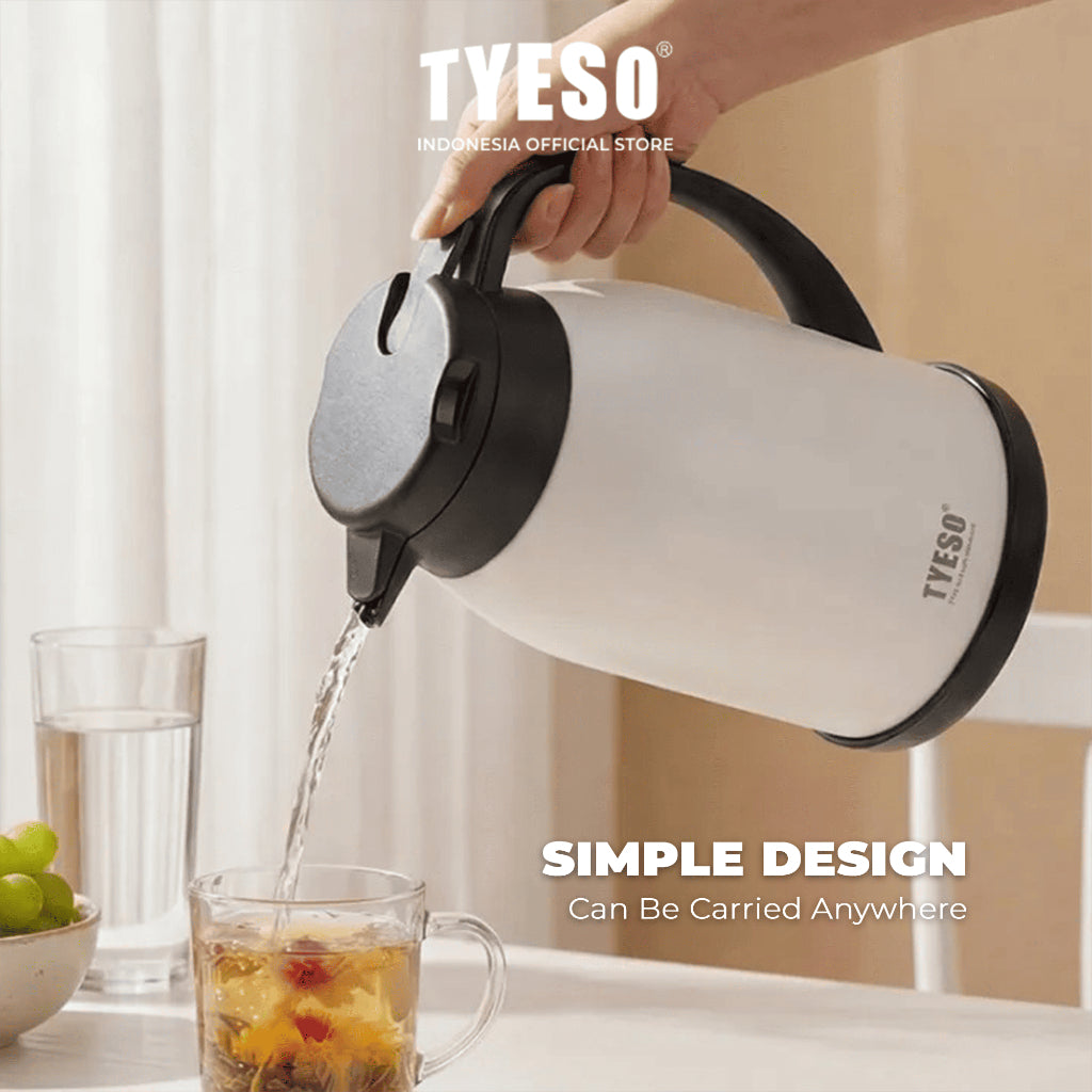 Tyeso TS-0102504 Haven home Vacuum Insulated Pot 2500ml Stainless Steel BPA FREE 85 Oz