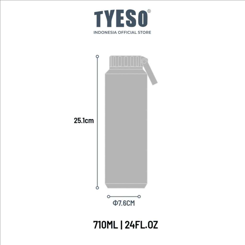TYESO Botol Minum Mesa 710ml 24oz TS-8756C Wildwood Petals - Stainless Steel 304 Double Wall Vacuum Leakproof BPA Free