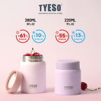 [Stainless Steel 316] Tyeso Wadah Bekal Makan Premium Anti Tumpah 220ml SUS316 TS-01041 Tahan Panas Dingin Kotak Makan Anak Kantor Estetik