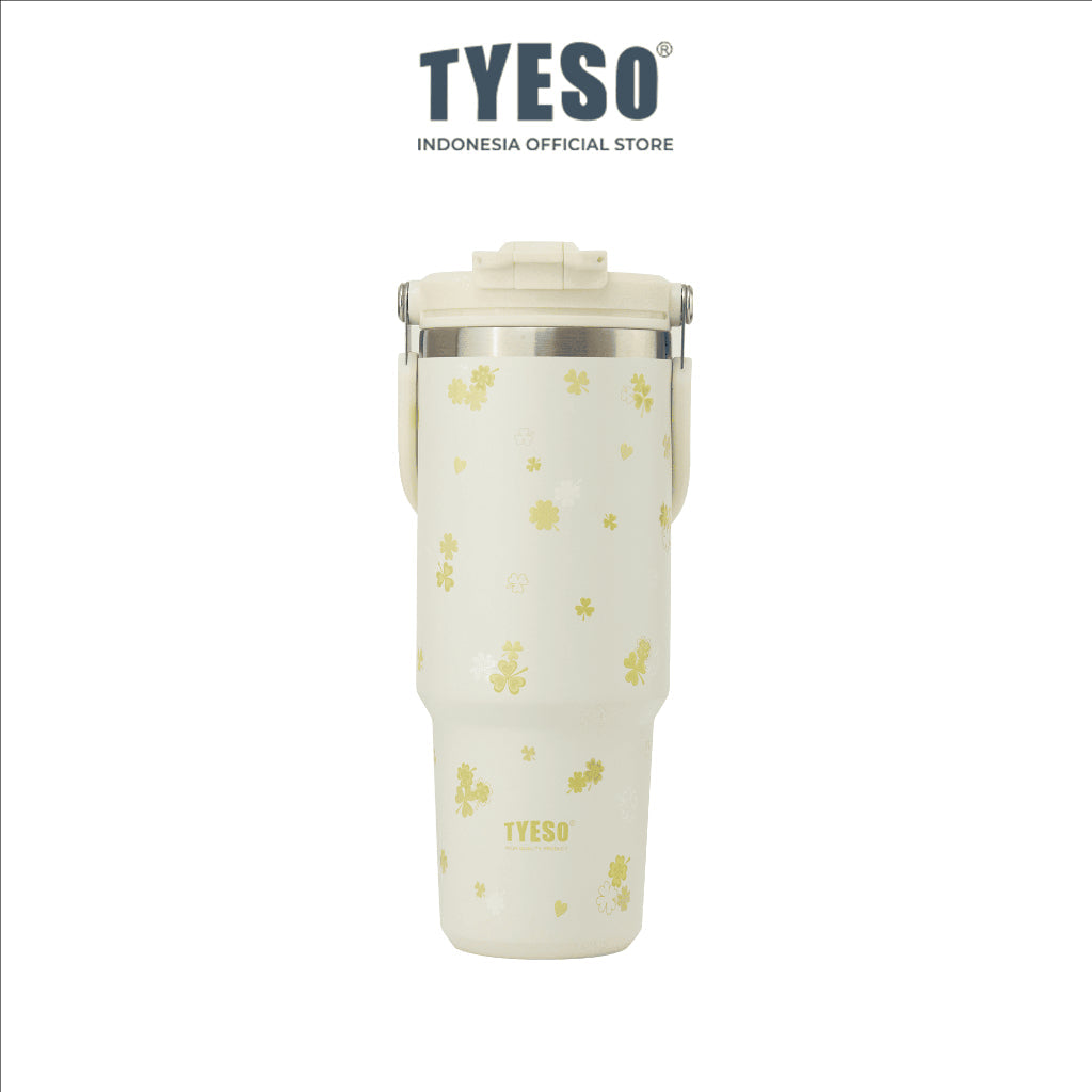 TYESO Botol Minum 900ml 30 FL Oz Tumbler Wildwood Petals  Roam TS-01024  - Stainless Steel Anti Bocor Sedotan Lipat Gagang Portable