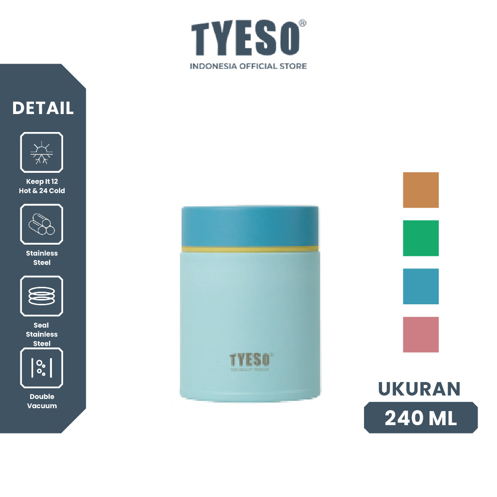 [SUS 316] Tyeso Food Jar Termos Nasi Sup Bubur Mini 200ML TS-01038 Bekal Makan Tahan Panas Dingin 12 Jam BPA Free