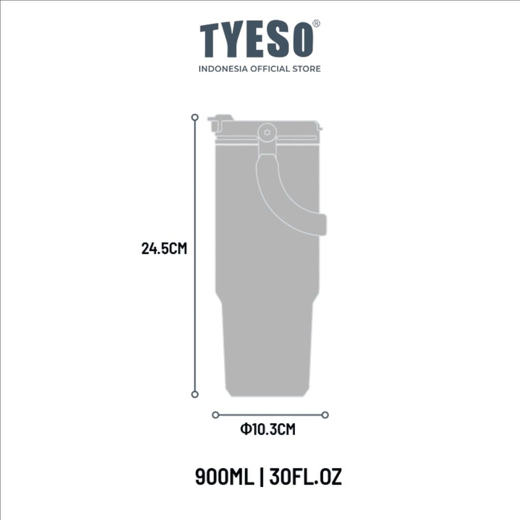 TYESO Botol Minum  Roam TS-01024 Tumbler Wildwood Petals 900ml 30 FL OZ - Stainless Steel Anti Bocor Sedotan Lipat Gagang Portable