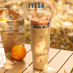 TYESO Botol Minum  Roam TS-01024 Tumbler Wildwood Petals 900ml 30 FL OZ - Stainless Steel Anti Bocor Sedotan Lipat Gagang Portable