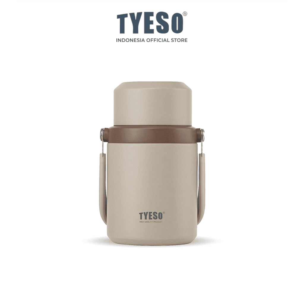 Tyeso Tavo Food Jar 710ml TS-02601 Wadah Makanan Vacuum Stainless SUS316 Panas Dingin Anti Bocor Gagang Lipat
