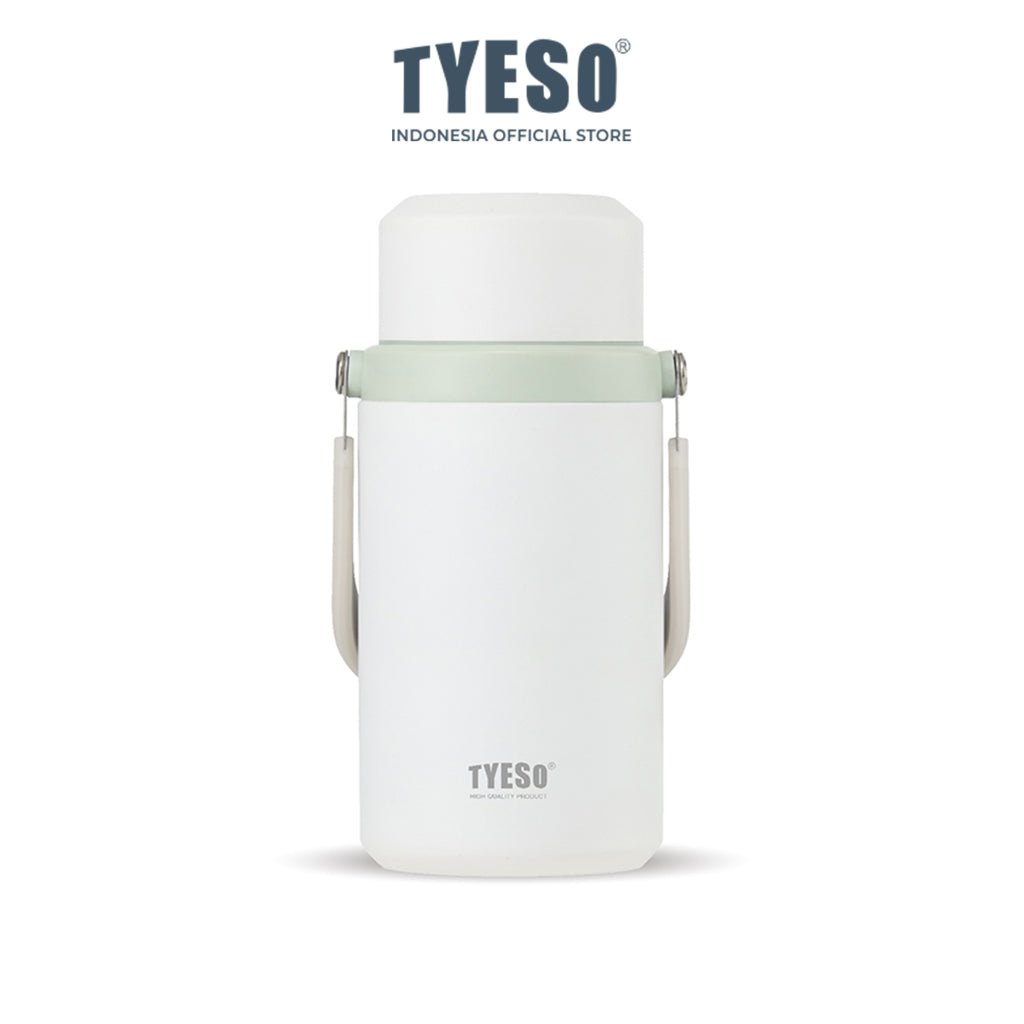Tyeso Tavo Food Jar 1000ml TS-02602 Wadah Makanan Vacuum Stainless SUS316 Panas Dingin Anti Bocor Gagang Lipat