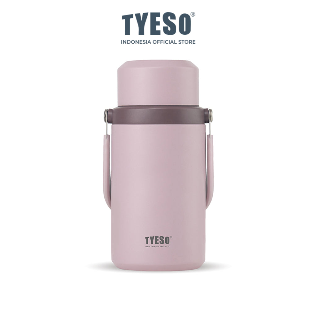 Tyeso Tavo Food Jar 1000ml TS-02602 Wadah Makanan Vacuum Stainless SUS316 Panas Dingin Anti Bocor Gagang Lipat