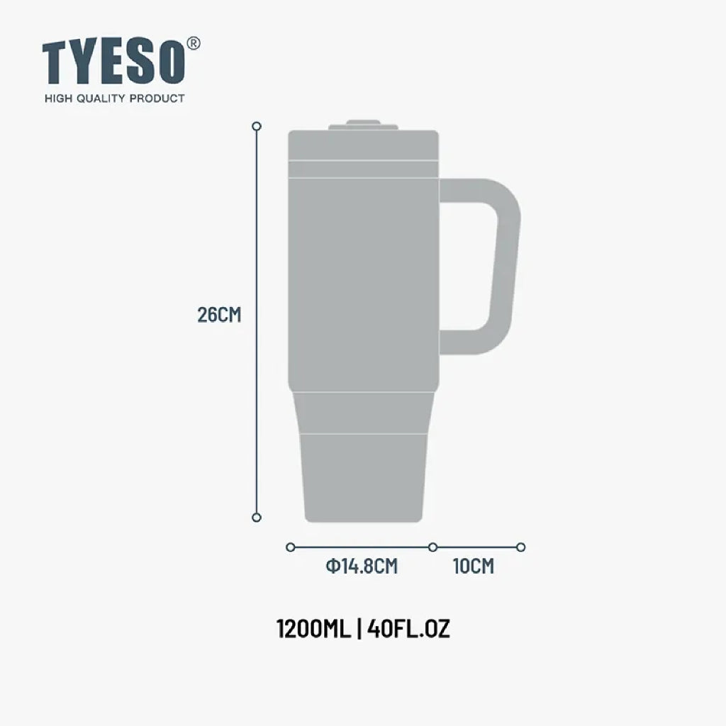 [ NEW PRODUCT ]Tyeso Aura Gradient Tumbler Handle Portable Stainless Coffee cup 1200 mL TS-01062 Thermos Cup Vacuum Insulated