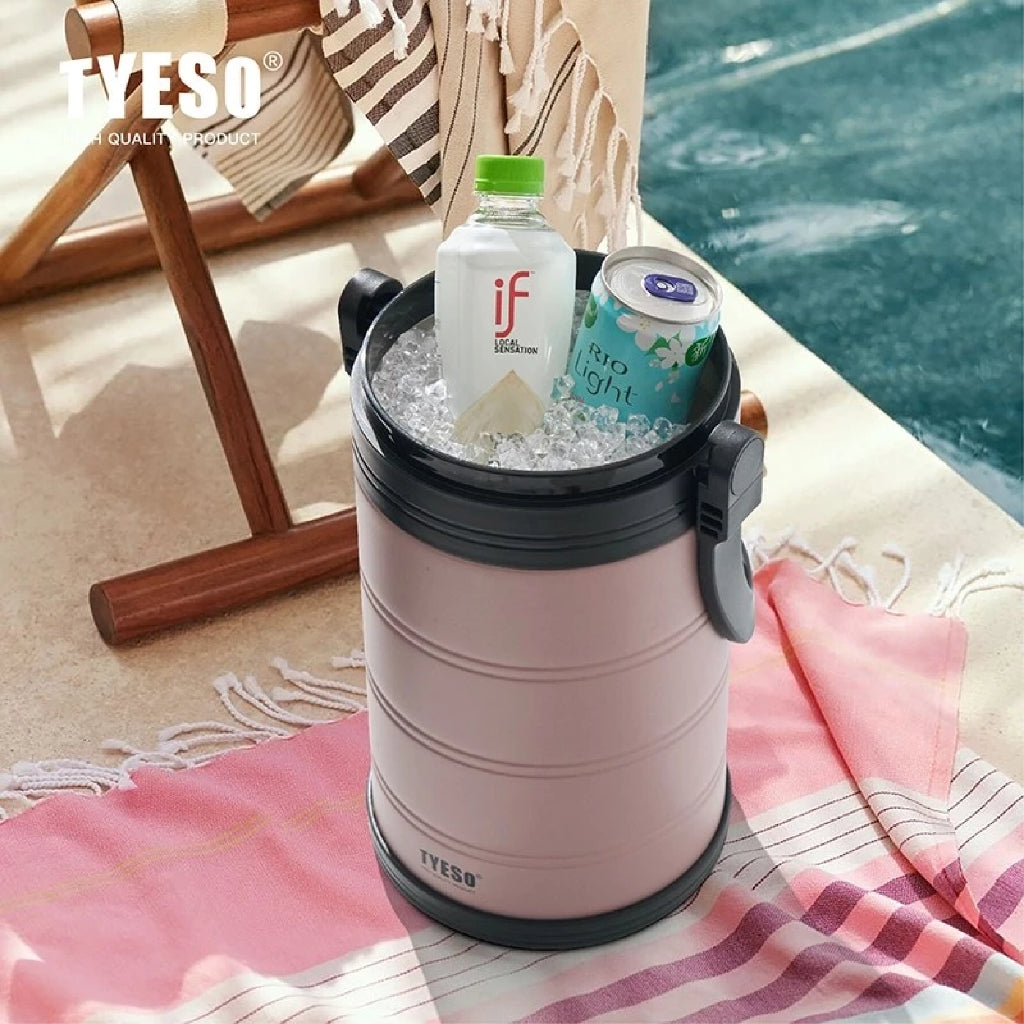 [ NEW PRODUCT ] Tyeso Cooler Bucket Portable 6.6 Liter Stainless Steel With Handle TS-01037 BPA FREE