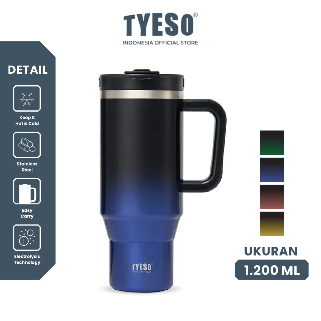 [ NEW PRODUCT ]Tyeso Aura Gradient Tumbler Handle Portable Stainless Coffee cup 1200 mL TS-01062 Thermos Cup Vacuum Insulated