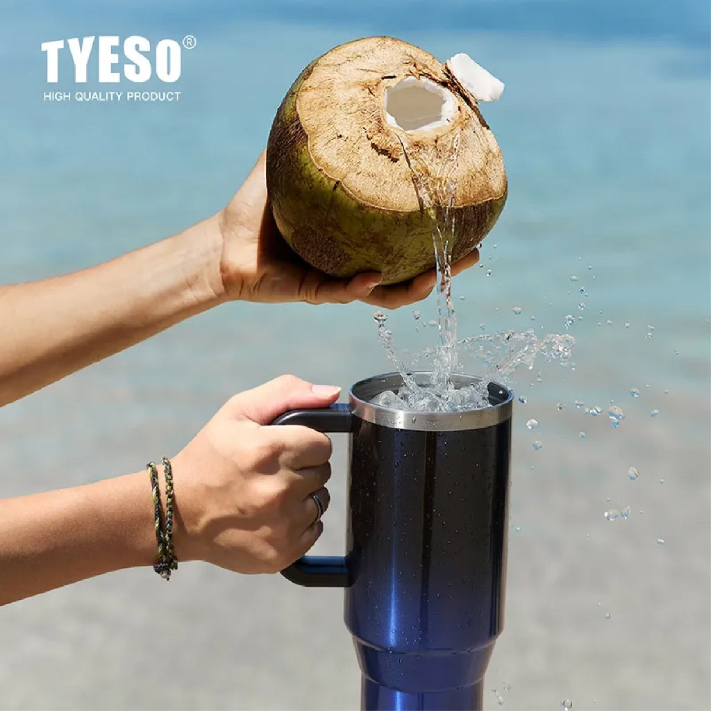 [ NEW PRODUCT ]Tyeso Aura Gradient Tumbler Handle Portable Stainless Coffee cup 1200 mL TS-01062 Thermos Cup Vacuum Insulated