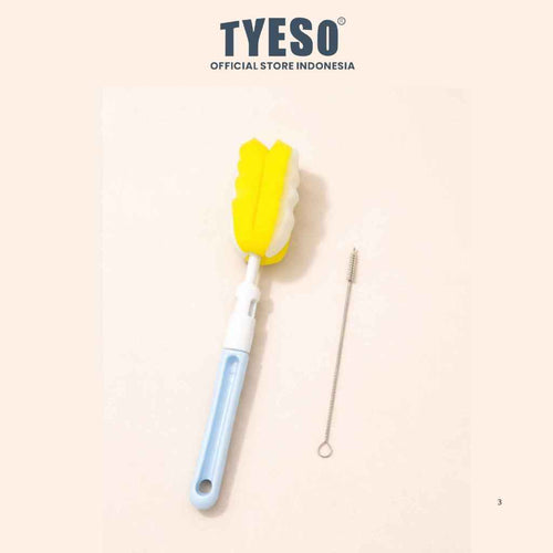 Tyeso Flower Cup Brush Two-Piece Set Kit Sikat Pembersih Botol Dot Sedotan Multifungsi